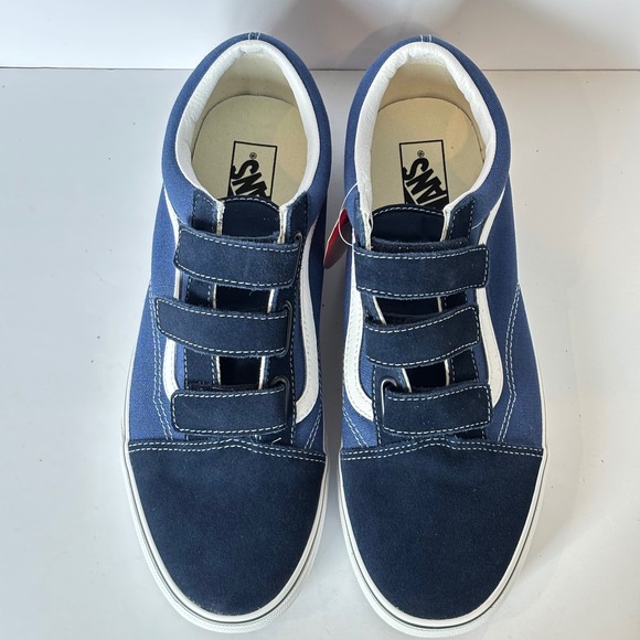 Vans Old Skool V Mens Shoes Size 12 Blue Hook Loop Suede Canvas New *Read - Picture 2 of 10